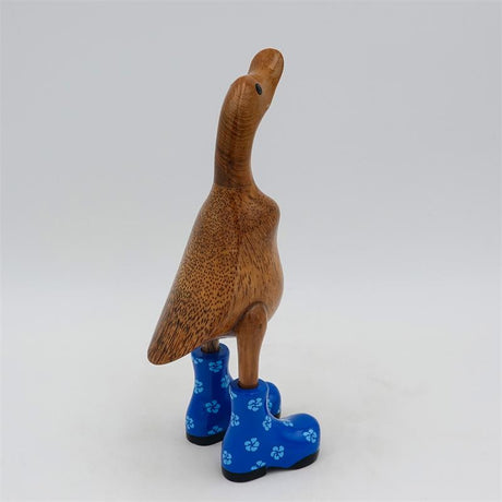 Canard « Rosalie » petit marron dressé bleu à fleurs