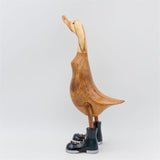 Canard « Wilfried » - grand montant marron avec chaussures noir/argent