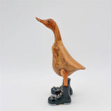 Duck »Werner« - medium brown upright with black/silver shoes