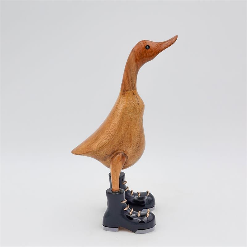 Duck »Werner« - medium brown upright with black/silver shoes