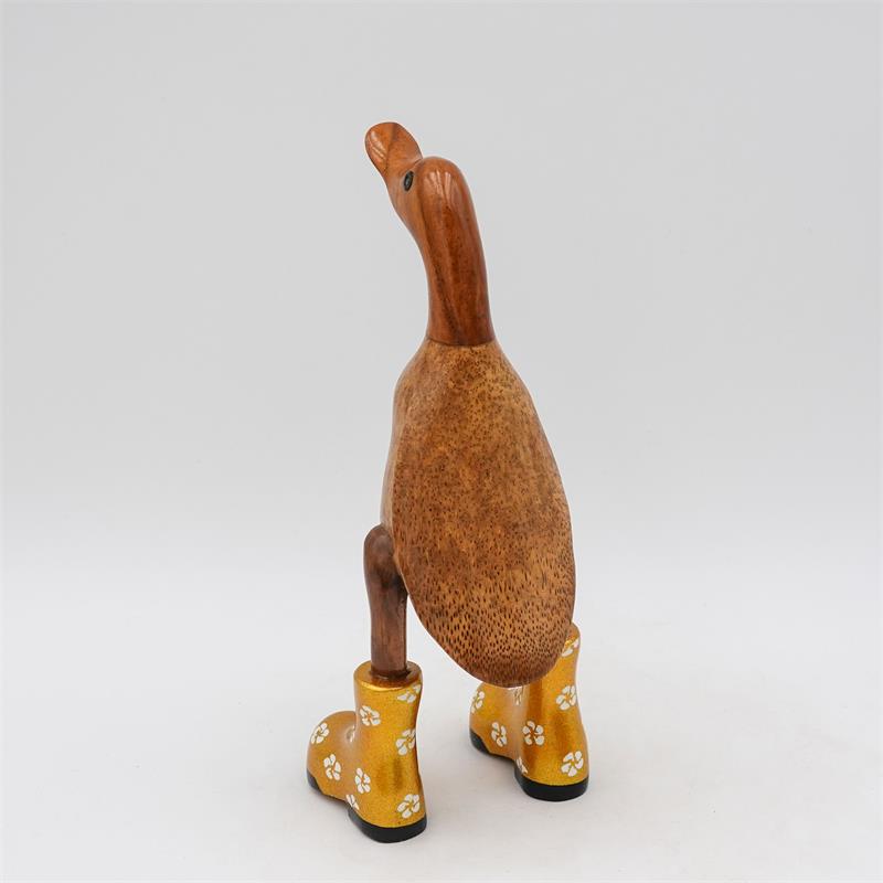 Duck »Bärbel« small brown upright gold-colored with flowers