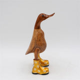 Duck »Bärbel« small brown upright gold-colored with flowers