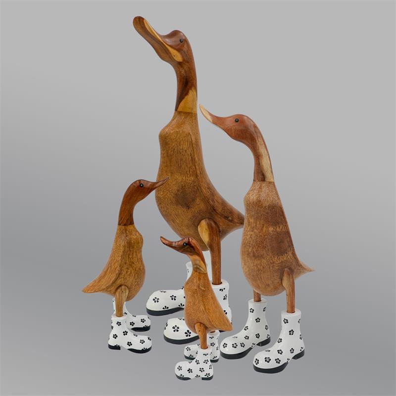 Duck »Ina« - small brown upright with white flower shoes