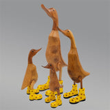 Duck »Dörte« large brown upright with yellow flower shoes