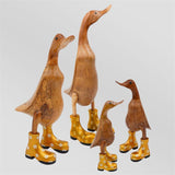 Duck »Bianca« large brown upright gold-colored with flowers