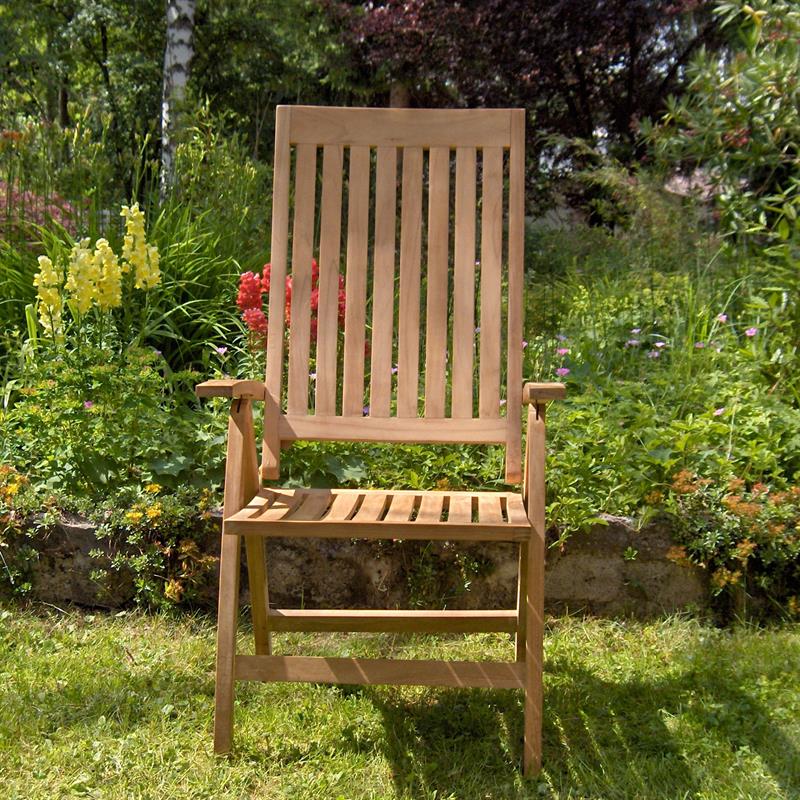 Elegance high-back chair - certified teak GRADE A + brass fittings