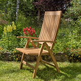 Elegance high-back chair - certified teak GRADE A + brass fittings