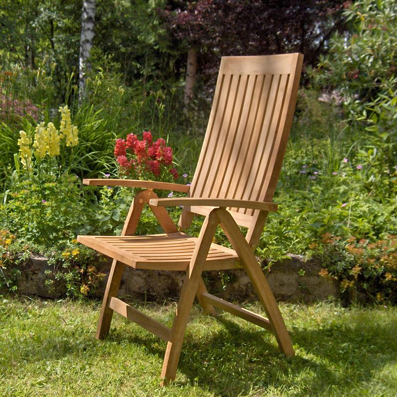 Elegance Recliner Set 220 bestehend aus Elegance Ausziehtisch 220/160 x 100 und Elegance Hochlehnern Teak mit Messingbeschlägen