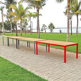 Fides Color dining table 100 x 100 x 75 cm teak with aluminum frame