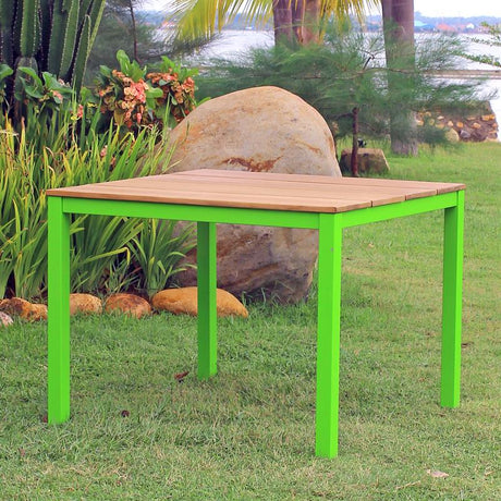 Table à manger Fides Color 100 x 100 x 75 cm teck avec structure en aluminium