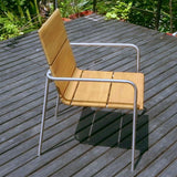 Fides stacking chair teak with stainless steel