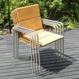 Fides stacking chair teak with stainless steel