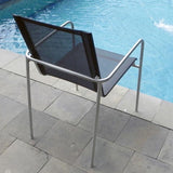 Fides stacking chair stainless steel with Batyline covering