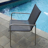 Fides stacking chair stainless steel with Batyline covering