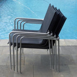 Fides stacking chair stainless steel with Batyline covering