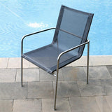 Fides stacking chair stainless steel with Batyline covering