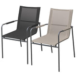 Fides stacking chair powder-coated black stainless steel with Batyline covering