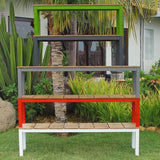 Fides Color bench without backrest 130 x 45 x 45 cm teak with aluminum frame