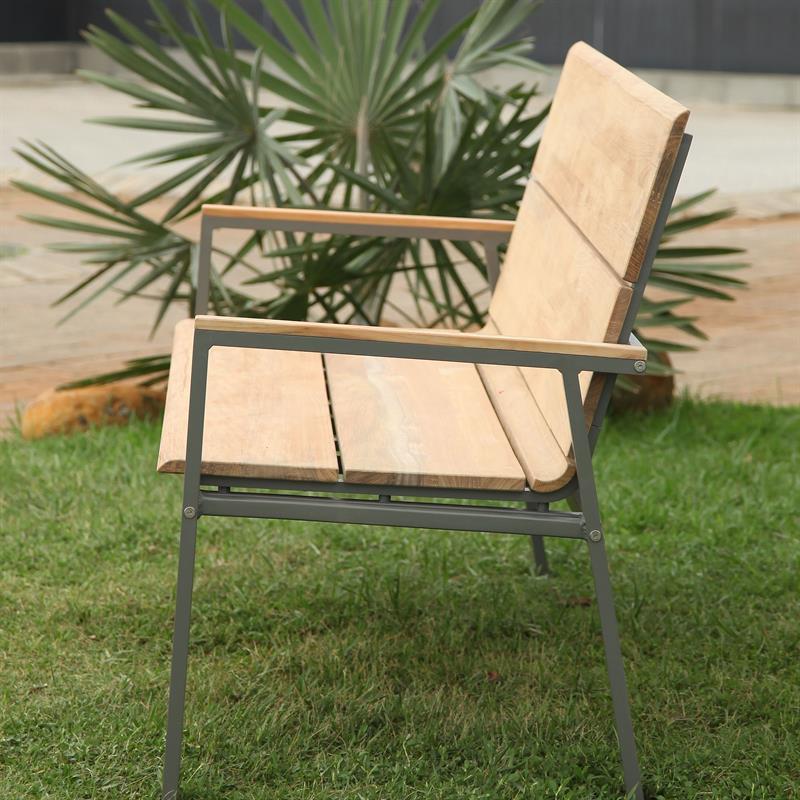 Fides Color Bench 130 teak with aluminum frame 130x63x86.5cm