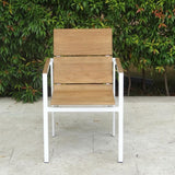 Fides Color stacking chair teak with aluminum