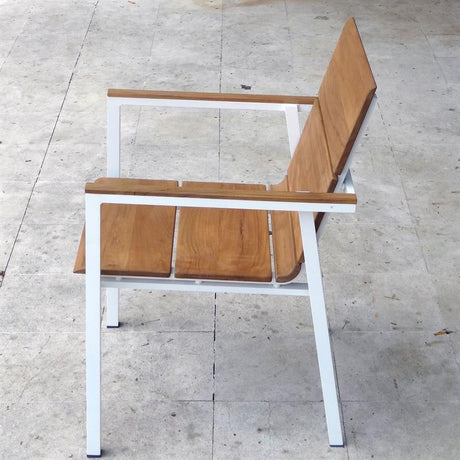 Fides Color stacking chair teak with aluminum