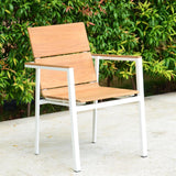 Fides Color stacking chair teak with aluminum