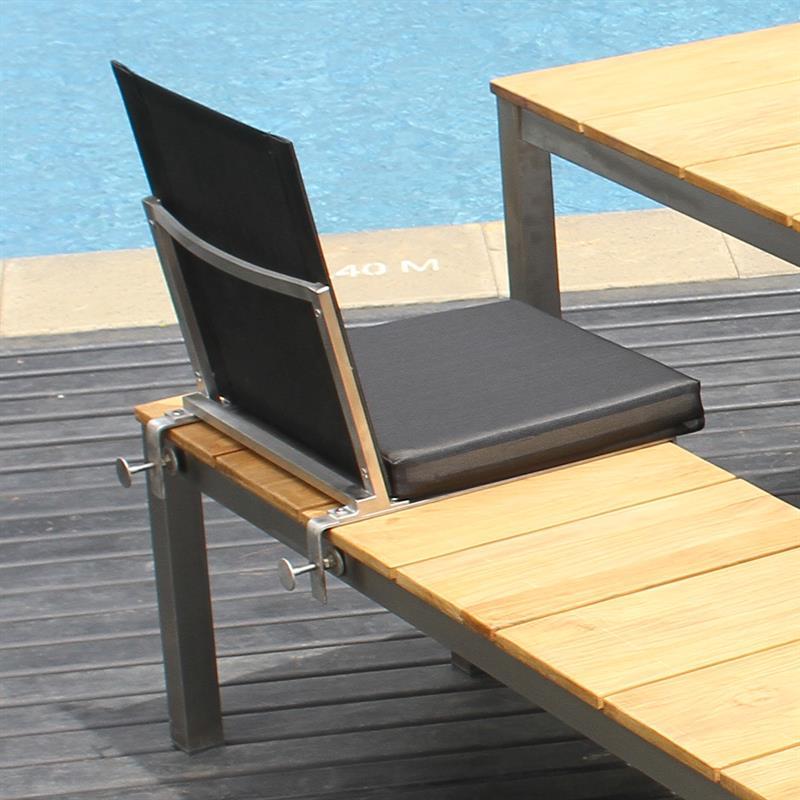 Fides / Zilart backrest in Batyline with cushion for bench without backrest