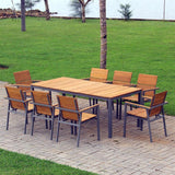 Fides Color Esstisch 200 x 100 x 75 cm Teak mit Aluminiumgestell