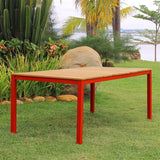 Fides Color dining table 200 x 100 x 75 cm teak with aluminum frame