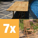 Florida Set 240 consisting of Florida extendable table 240/180 x 105 and Florida high back chairs