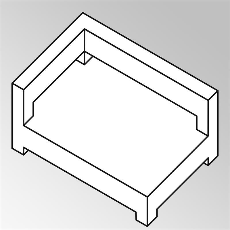 FLEXI Lounge Eckmodul XL links 154x95x65 cm Geflecht Lounge