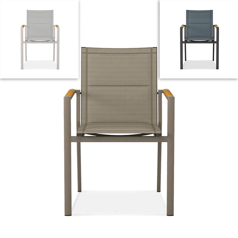 Gazelig stacking chair 60 x 64 x 88 cm aluminum and Batyline