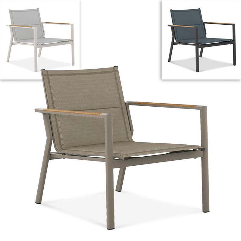 Gazelig Armchair 1 Seater 70 x 77x 80cm Aluminium and Batyline