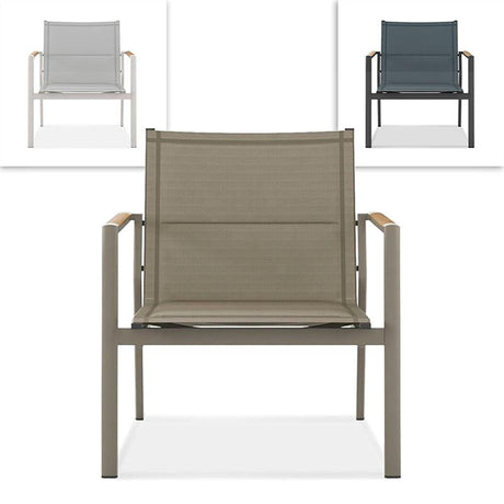 Gazelig Armchair 1 Seater 70 x 77x 80cm Aluminium and Batyline