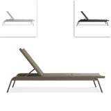 Gazelig lounger without armrest 195 x 68.7 x 32.5 cm aluminum and Batyline