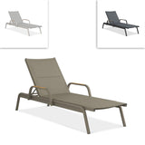 Gazelig lounger with armrest 195 x 76.7 x 32.5 cm aluminum and Batyline