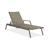 Gazelig lounger with armrest 195 x 76.7 x 32.5 cm aluminum and Batyline