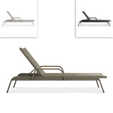 Gazelig lounger with armrest 195 x 76.7 x 32.5 cm aluminum and Batyline