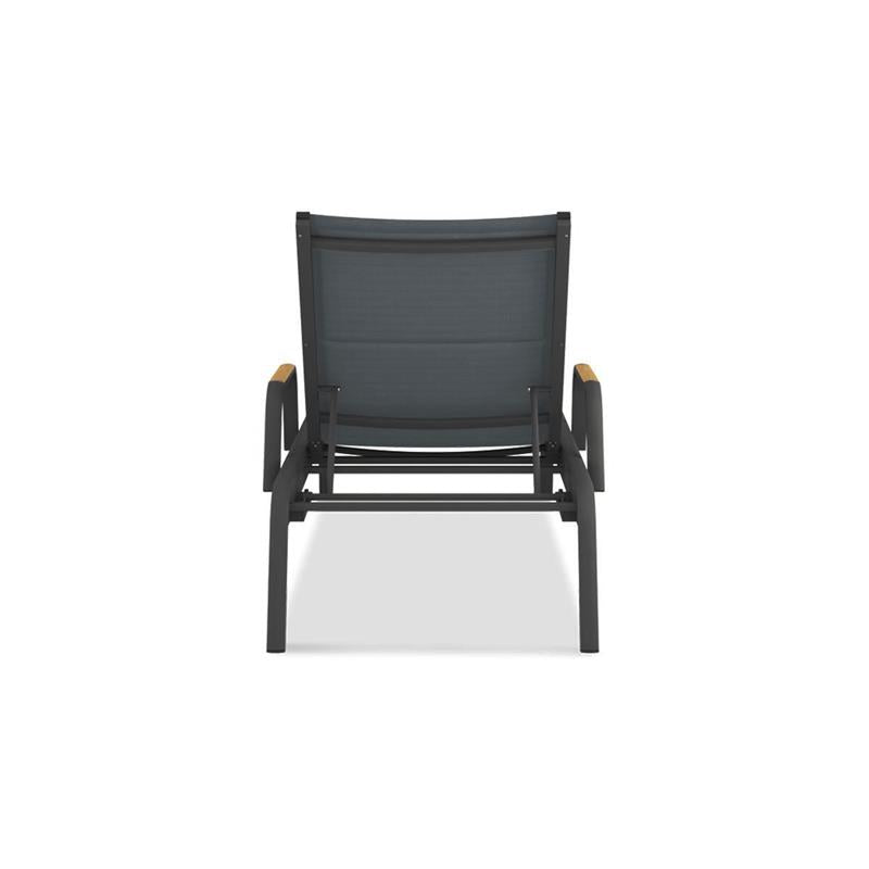 Gazelig lounger with armrest 195 x 76.7 x 32.5 cm aluminum and Batyline