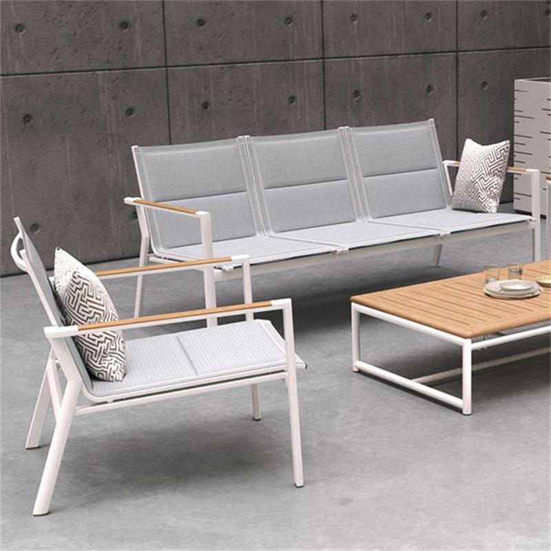 Gazelig Sofa 2-seater 124.7 x 77 x 80cm Aluminium and Batyline