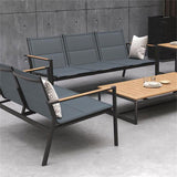 Gazelig set consisting of a 3-seater sofa, a 2-seater sofa and a 1-seater armchair made of aluminium and Batyline