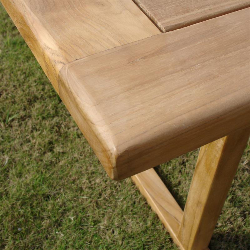 Table à rallonge Florida 240/180 x 105 x 75,5 cm - Teck certifié GRADE A + garnitures en laiton