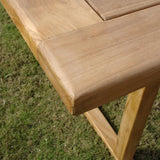 Table à rallonge Florida 200/150 x 100 x 75,5 cm - Teck certifié GRADE A + garnitures en laiton