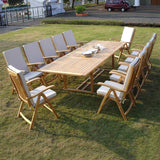 Florida double extension table 300/250/200x110x75.5cm Certified teak GRADE A + brass fittings