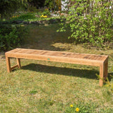 Banc de jardin Hampton sans dossier 180 cm - Teck certifié GRADE A