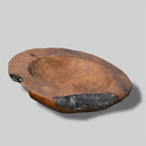 Teak bowl "Jin" medium brown with partially black rim