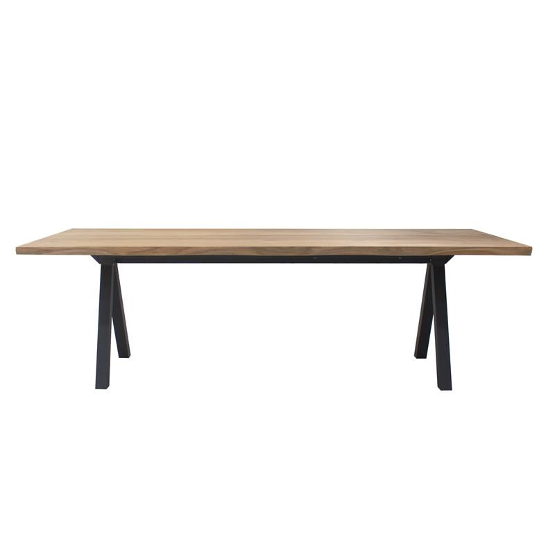 Katta tree edge table 200 x 95-105 x 75 cm teak with anthracite-colored aluminum frame