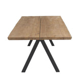 Table Katta Tree Edge 240 x 95-105 x 75 cm en teck avec structure en aluminium anthracite