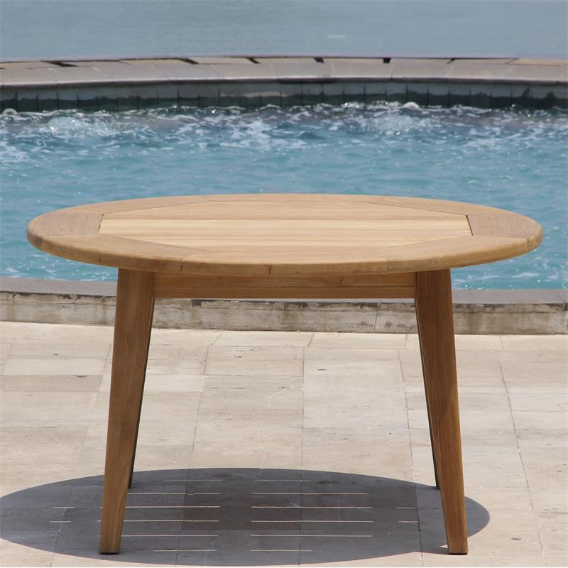 Table à manger Piedra ronde 130 x 130 x 75 cm Teck certifié GRADE A