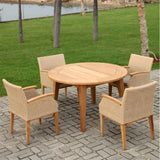 Table à manger Piedra ronde 130 x 130 x 75 cm Teck certifié GRADE A